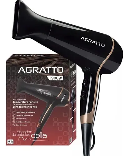 Secador de Cabelo Dobravel Della Profissional AC SEAC01I 01 Bivolt 1900W Agratto