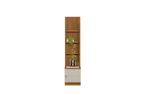 Conjunto Modular Rack mais Painel Ouro Preto 180 Nature.Off White Linea Brasil