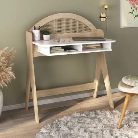 Escrivaninha Ceci 2N Natura.Branco Artely