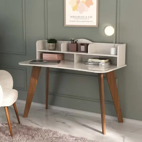Escrivaninha Sofia 2N3Box Off White.Cedro Artely