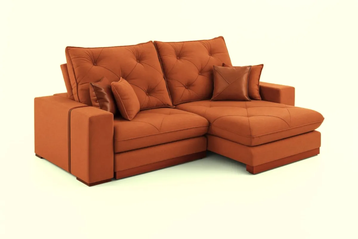 Estofado Retratil Reclinavel Granbelo 250 2x100 Brc 25cm Veludo Inca Grafite 10 Idealle — 250 Vel Inca - Ferrugem 08