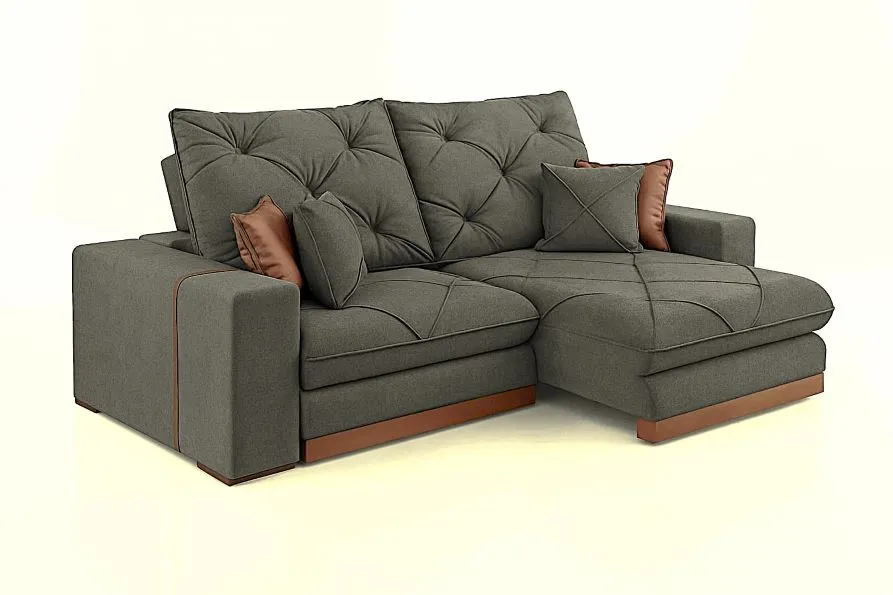 Estofado Retratil Reclinavel Granbelo 250 2x100 Brc 25cm Veludo Inca Grafite 10 Idealle — Veludo Bege Escuro 03