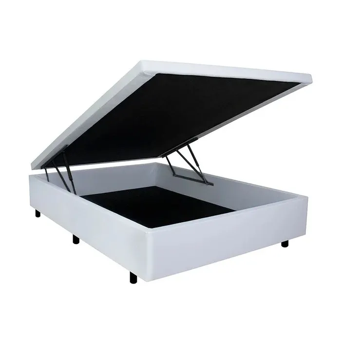 Base Bau Casal Vazada 138x188x42 Corino Preto SR Moveis — Corino - Branco