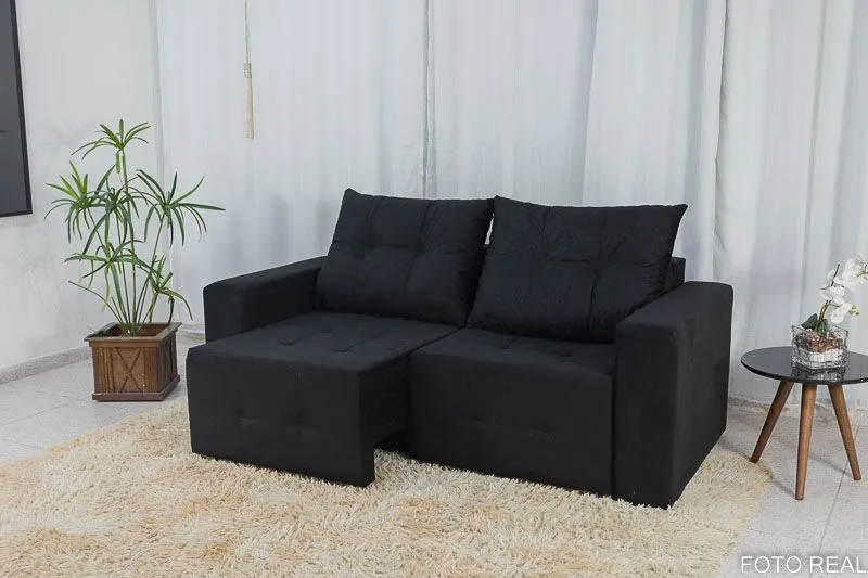 Estofado Retratil Ibiza 180 2x90 Veludo 01 Bege Claro Bia Estofados — Veludo Preto