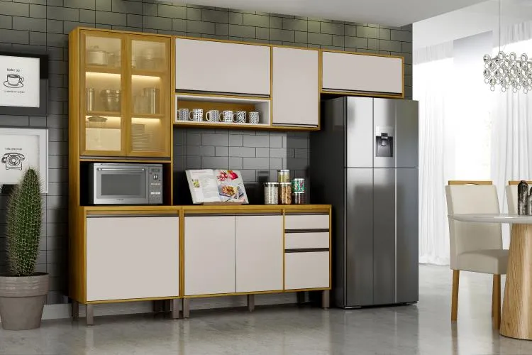Cozinha Eduarda Plus Completa 4 Pcs 8P2G2N Cinamomo.Off White CHF Moveis — Cinamomo/Off White