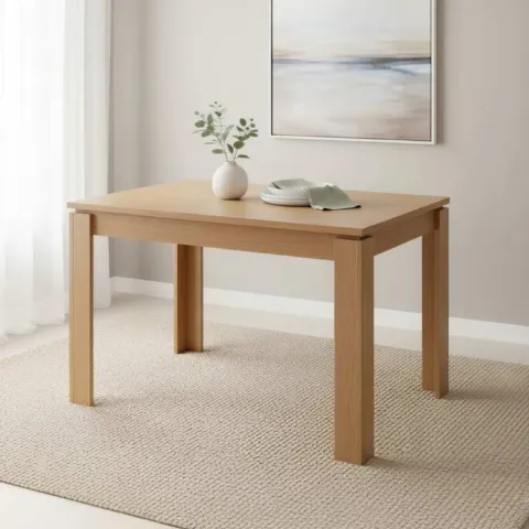 Mesa Athenas 120 Tampo MDP Amendoa Clean Lopas Moveis
