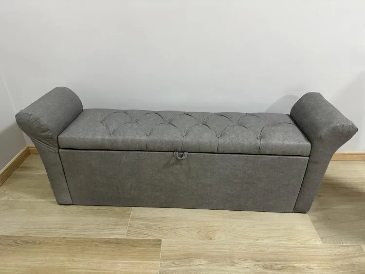 Recamier Casal Dacar 138 Corino Marrom SR Cabeceoras — Recamier Casal Dacar - Linhão Cinza