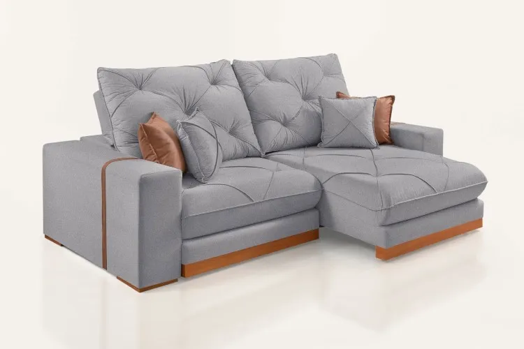 Estofado Retratil Reclinavel Granbelo 210 2x80 com 25cm Braco Veludo Inca Azul 24 Idealle — Linho Gelo