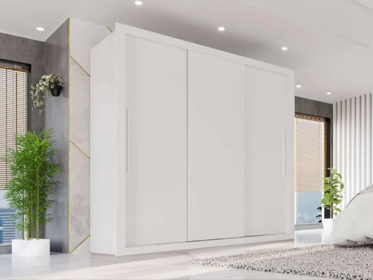 Roupeiro Panama 3P4G com 1 Espelho sem Pes Branco.Branco Visualização Salleto — Branco