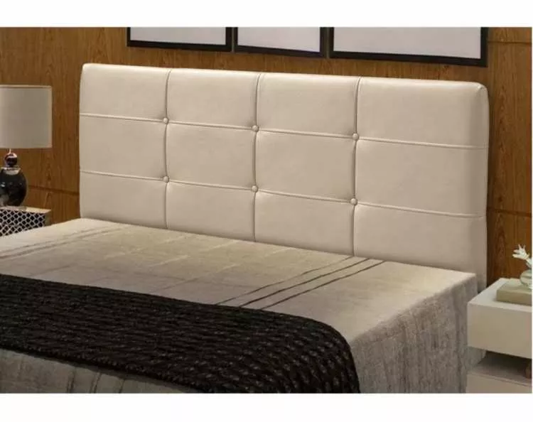 Cabeceira King London 193 Corino Bege SR Cabeceiras — Corino - Bege