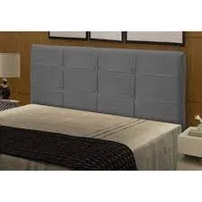 Cabeceira King London 193 Corino Bege SR Cabeceiras — Veludo Suede - Cinza