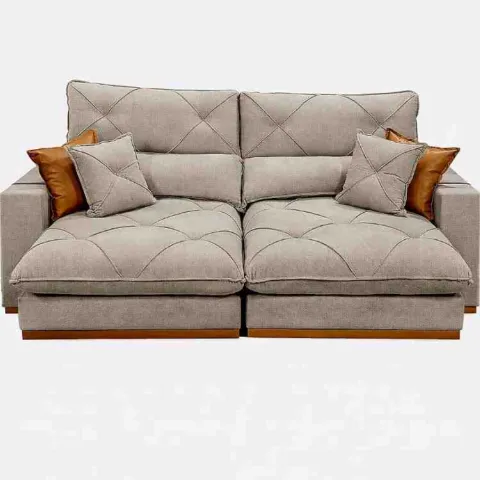 Estofado Retratil Reclinavel Granbelo Plus 290 2x120 + Braco 25cm Veludo Inca Grafite 10 Idealle