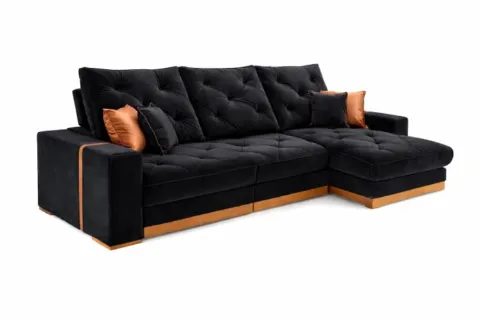 Estofado Retratil Reclinavel Granbelo 320 3x90 + Braco 25cm Veludo Inca Preto 13 Idealle