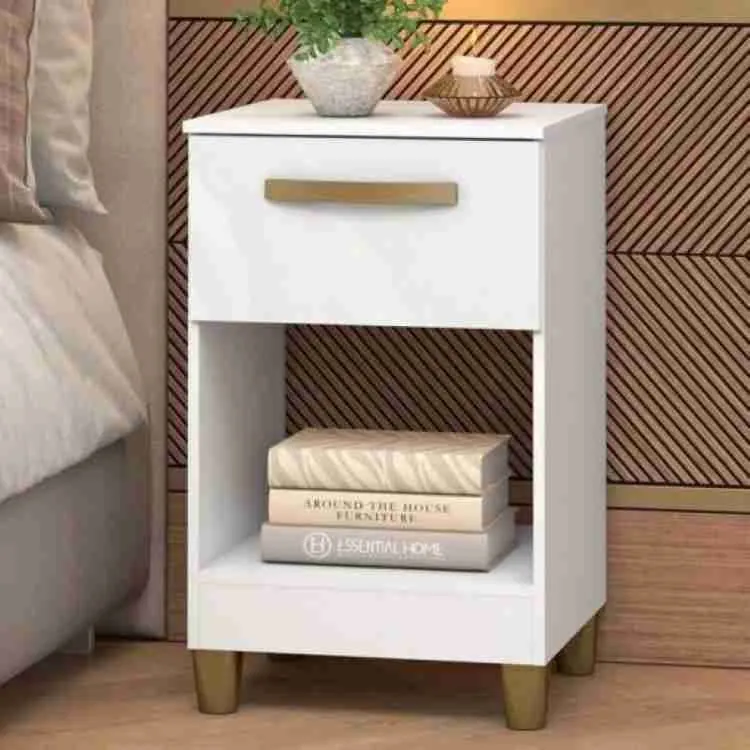 Mesa de Cabeceira Prada 1G1N Fellicci — Branco