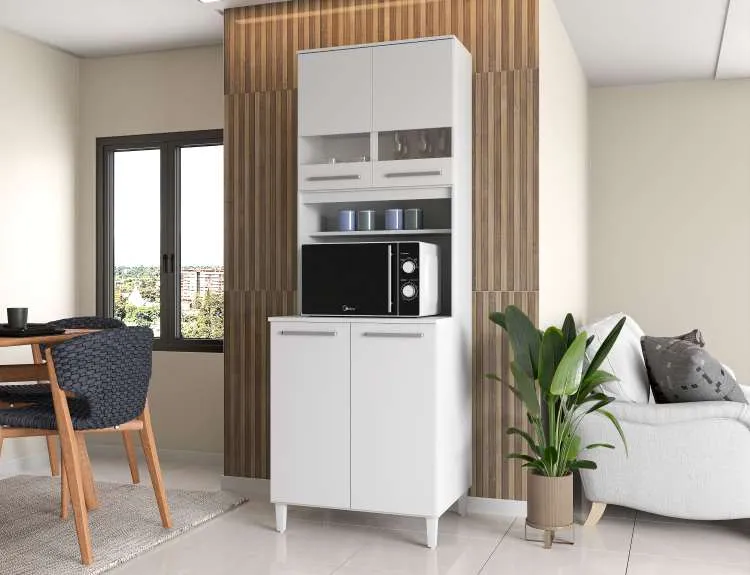 Cristaleira Livia Plus 61 4P2N Moveis Parana — Branco
