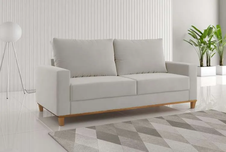 Estofado Living Miami 180 3 Lgs Viero — Veludo Marfim