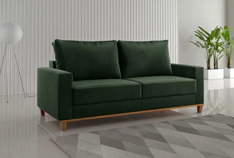 Estofado Living Miami 180 3 Lgs Viero — Veludo Oliva