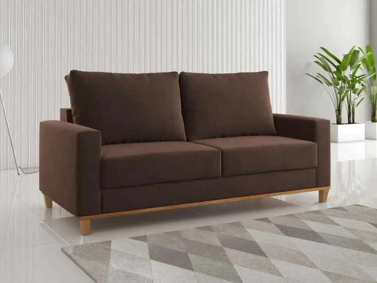 Estofado Living Miami 180 3 Lgs Viero — Veludo Bombom
