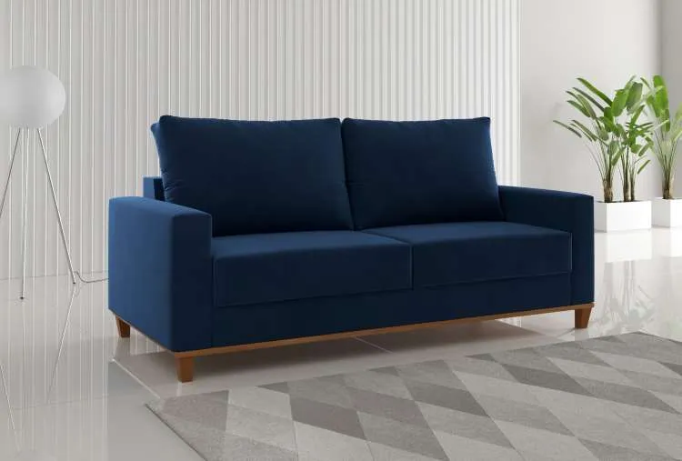 Estofado Living Miami 180 3 Lgs Viero — Veludo Azul