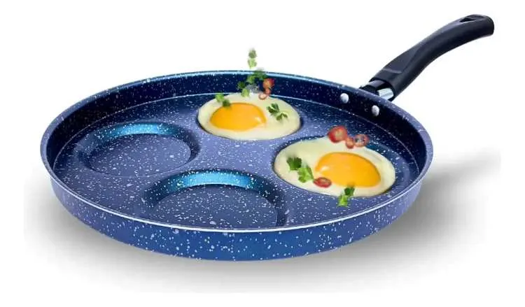 Frigideira Colore 4 Ovos/Hamburguer Antiaderente 26cm sem Tampa Azul Alegrete — Frigideira Colore 4 Ovos/Hamburguer - Azul