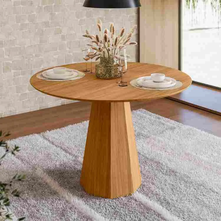 Mesa Isis 100x100 Tampo Redondo sem Vidro 2V New Ceval — Cinamomo