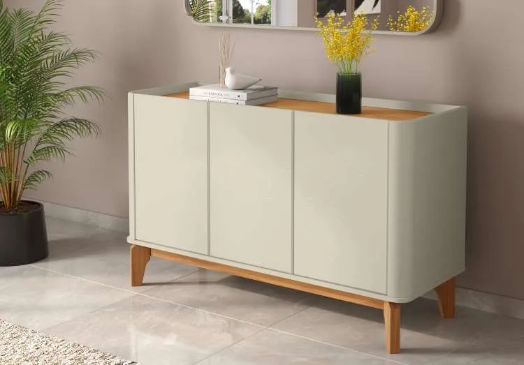 Buffet Flip 1.2 3P Patrimar Moveis — Off White/Cinamomo