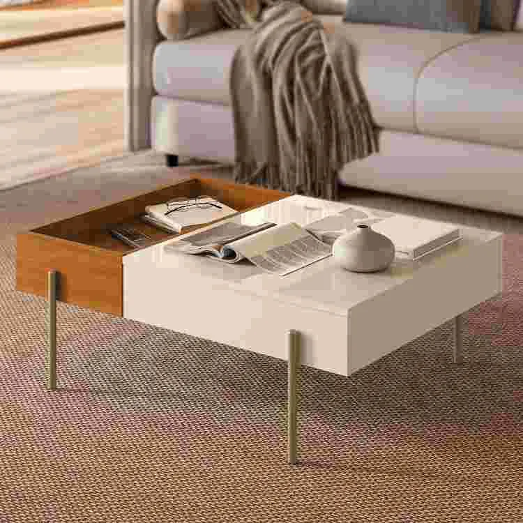 Mesa de Centro Leme Madetec — Cinamomo/Off White