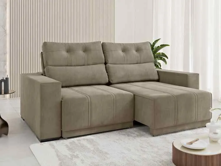Estofado Retratil e Reclinavel Royale 200 2x100 Veludo Perola Viero — Veludo Pérola