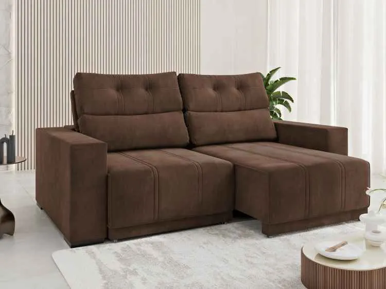 Estofado Retratil e Reclinavel Royale 200 2x100 Veludo Perola Viero — Veludop Bombom