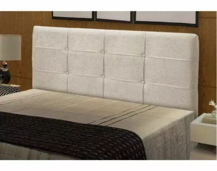 Cabeceira King London 193 Corino Bege SR Cabeceiras — Veludo Suede Bege