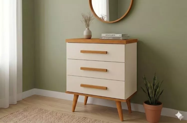 Mesa de Cabeceira Flora 3G J&A Moveis — Off White/Nature