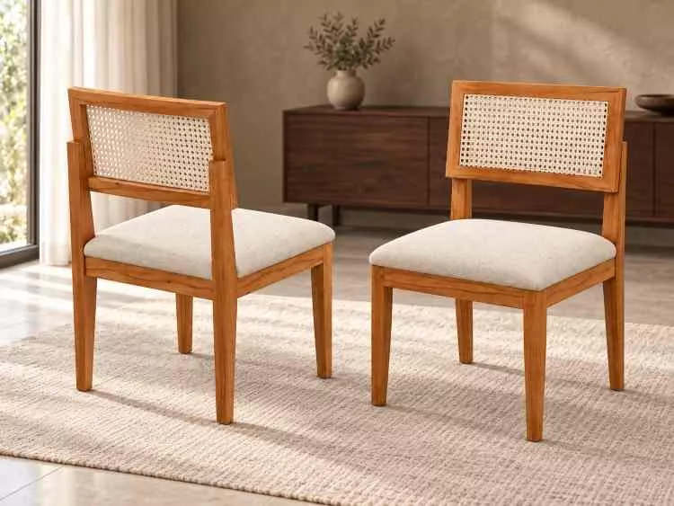 Kit com 2 Cadeiras Santorini Cinamomo/Tela/Linho Cru Minas Plac — Cadeiras Santorini - Cinamomo/Linho Cru