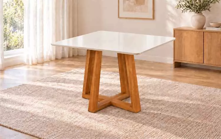 Mesa Bali 120x80 Cinamomo/Off White Minas Plac — Mesa Bali 90x90 - Cinamomo/Off White