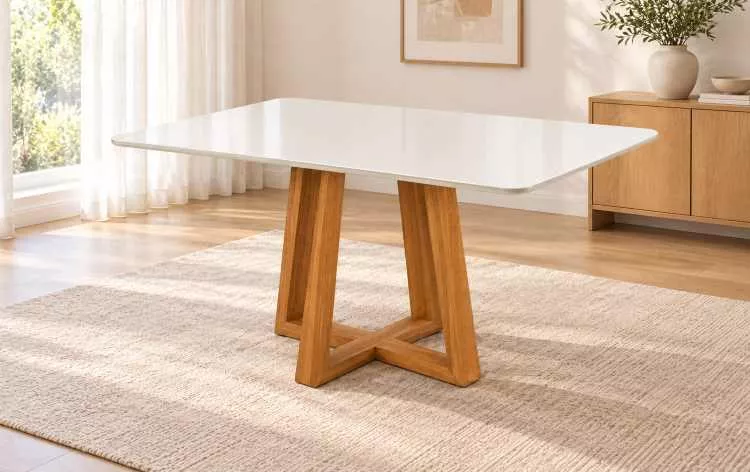 Mesa Bali 120x80 Cinamomo/Off White Minas Plac — Mesa Bali 120x80 - Cinamomo/Off White