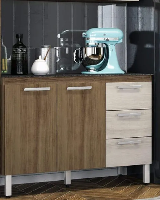 Balcao Bella 2P3G Terraro Naturale Movemax NO ESTADO — Balcao Bella/Terraro/Naturale