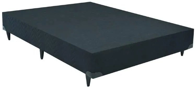 Base Casal 138x30 AirTech Progressive Suede Preto Ortobom — Base Casal Air Tech Progressive  Suede Preto