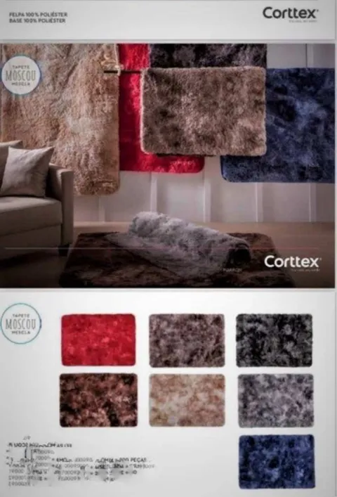 Tapete Moscou Mescla 1,00x1,40m Cores Azul ou Rosa Fatex
