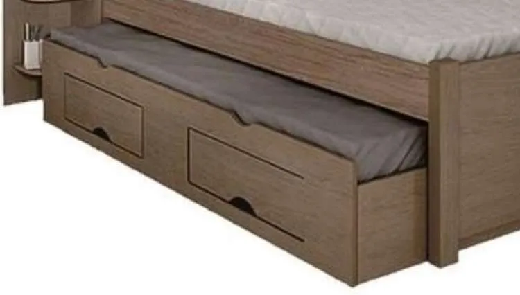 Box Cama Auxiliar Milenio ou Primicia com 2G Castanho D Doro — Cama Auxiliar Milênio - Ipê Demolição