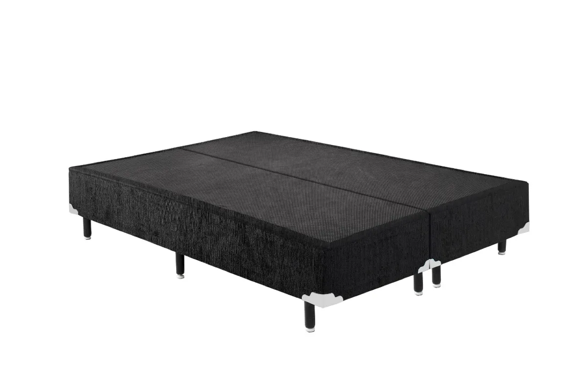 Base Casal 138x30 AirTech Progressive Suede Preto Ortobom — Base Queen Air Tech Progressive Corino Preto