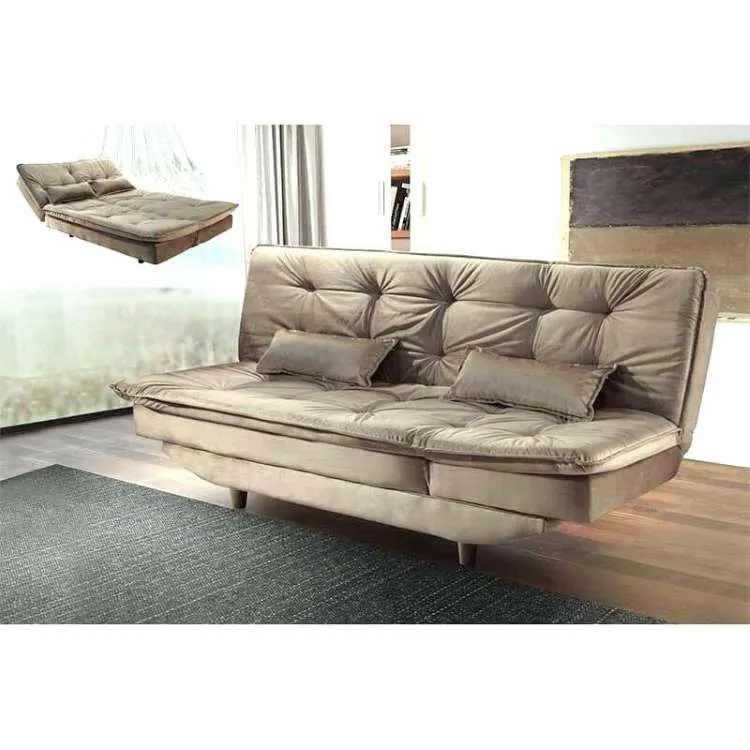 Sofa Cama Gold 3Lgs 3 Estagios Veludo Suede Cinza 2303A Luxury — Veludo Suede Capuccino - 2211A