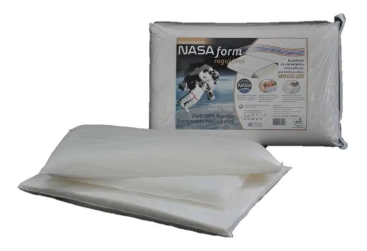 Travesseiro Visco Ajute Nasa Form Regulavel 50x70 Eco Brasil — Branco