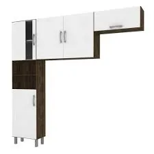 Cozinha Talita 3 Pcs sem Balcao Malbec Branco Movemax NO ESTADO — Cozinha Talita 3 Pçs Mablec/Branco