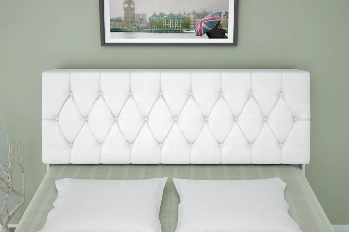 Painel Capitone Solt para Cabec Isis F86 Preto 013 Framar — Painel Capitone Branco 08