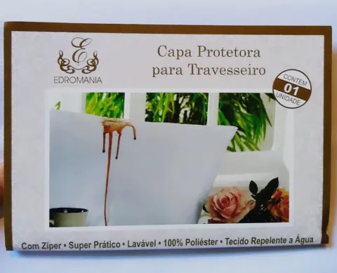 Capa Protetora Travesseir c Ziper Poliester Edromania