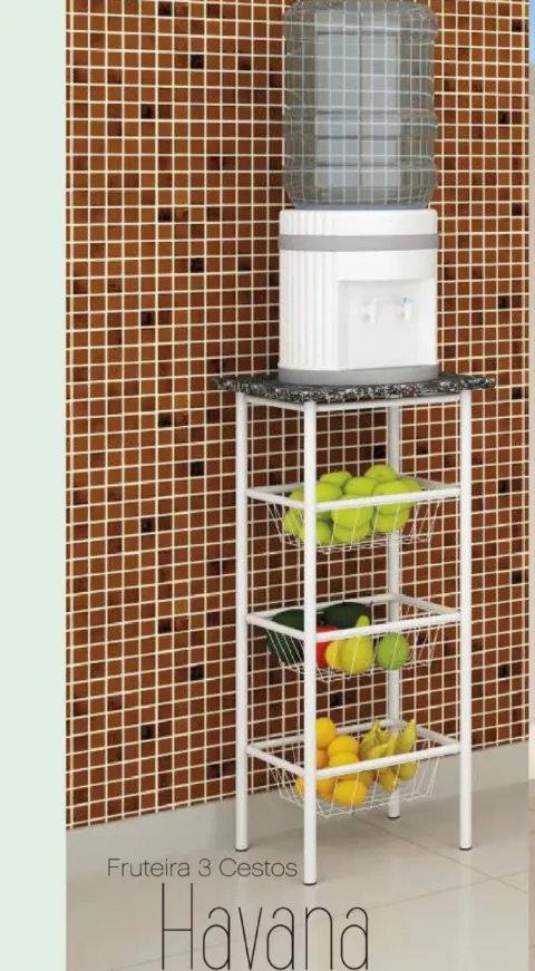Fruteira Tubular Havana Tmp Ardosia Indicana Preto Branco Teixeira