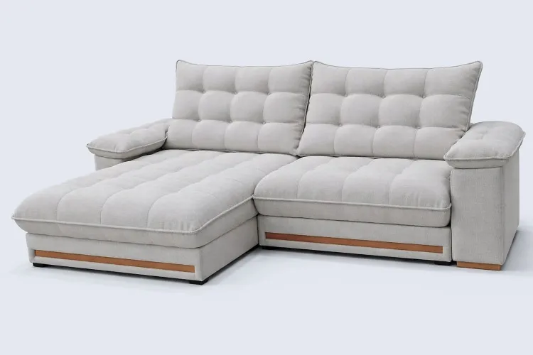 Estofado Retratil Reclinavel Barcelona 210 2x80 mais Braço 25cm Linho Gelo Idealle — Linho Gelo
