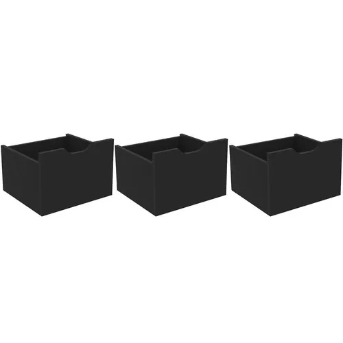 Kit 3 Gavetas Organizadoras Qmovi — Preto Fosco