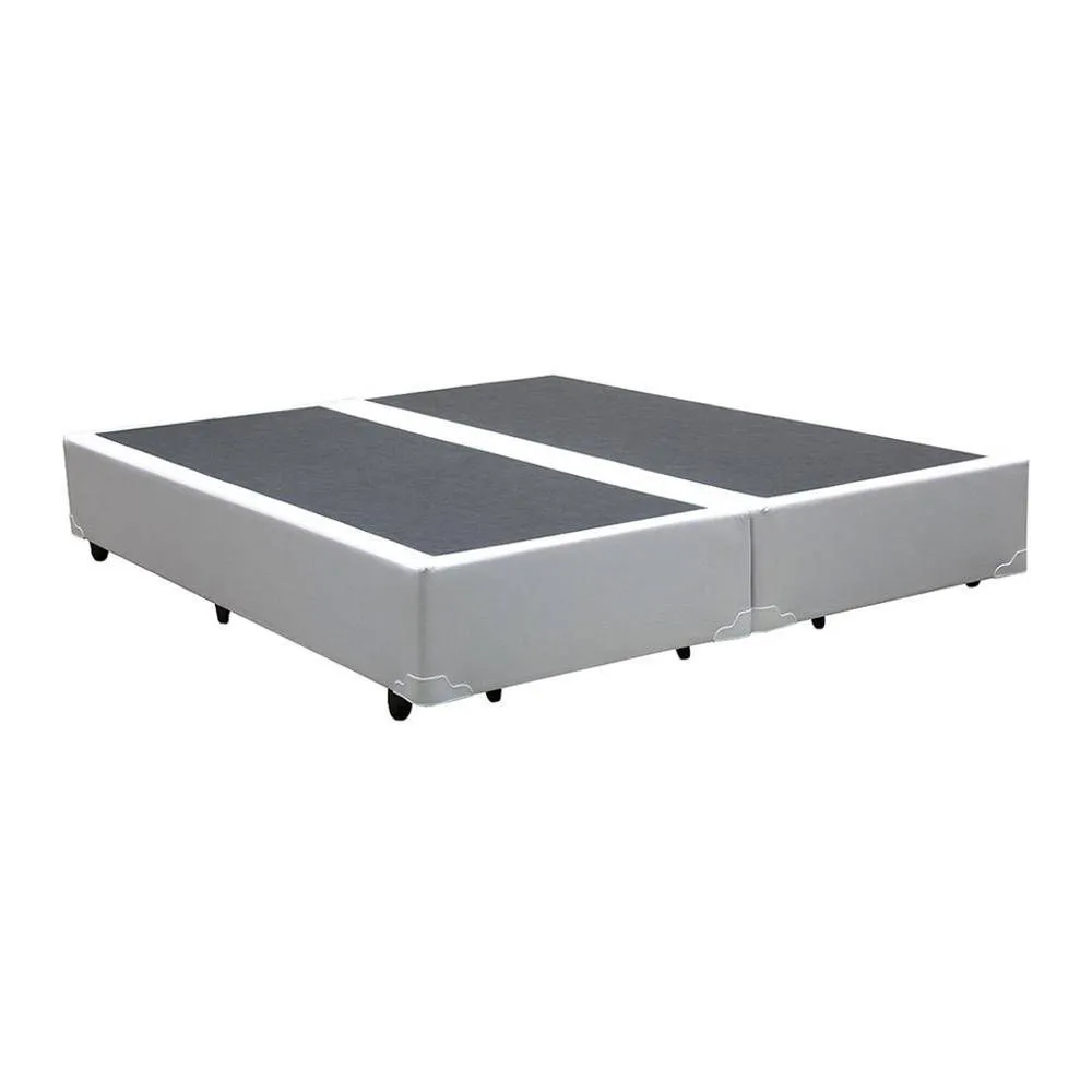 Base King Bipartida 2x96x203x38 Corino Bege SR Movelaria — Base king - Corino Branco