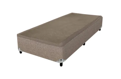 Base Solteiro 88x188x38 Corino Bege SR Movelaria