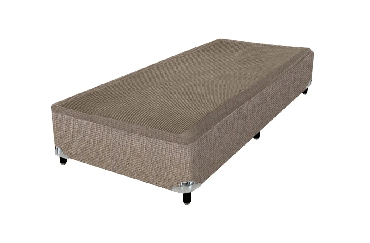 Base Solteiro 88x188x38 Corino Bege SR Movelaria — Base Solteiro - Corino Bege